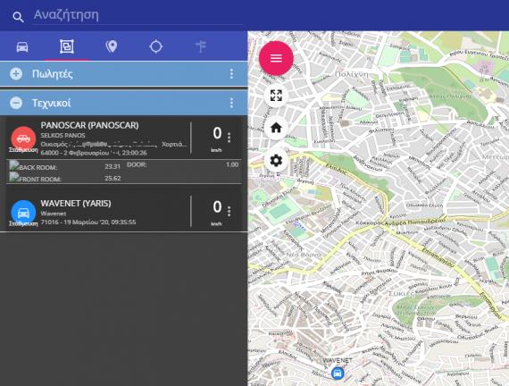 Οι ομάδες οχημάτων που δημιοιυργήσαμε
